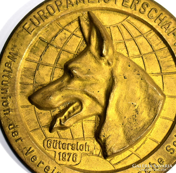 1976 German Shepherd European Championship - exhibition bronze plaque