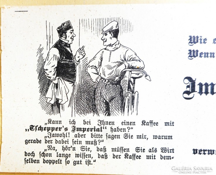 Régi nagyméretű kávé reklámlap ((Schepper's Imperal 1910 K.u.K.)