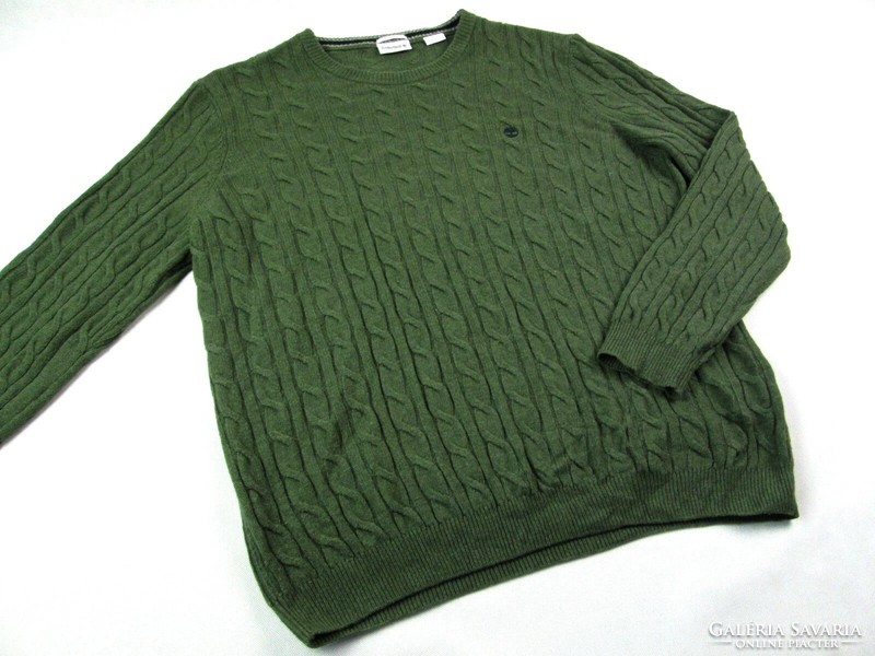 Original Timberland (xl/2xl) Stylish Men's Pastel Green Twisted Pattern Wool Pullover