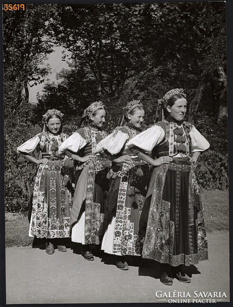 Larger size, photo art work by István Szendrő. Girls in Inaktelki (Cluj county) folk costume,