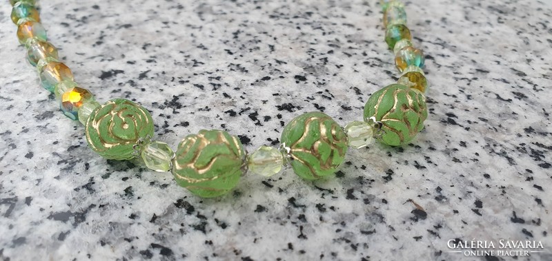Genuine Czech Uranium Glass Necklace #24006