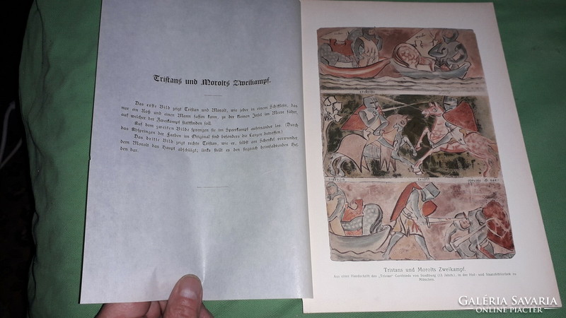 Old paperback German Gothic book lithography: Tristan and Morolt Tristan monda according to the pictures