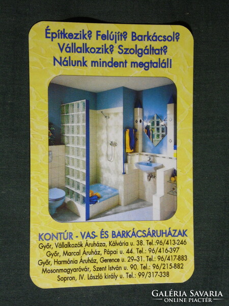 Card calendar, contour hardware and DIY stores, Győr, Mosonmagyaróvár, Sopron, 1997, (5)