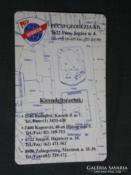 Kártyanaptár, Pécs Geodézia Kft. , földmérő,  1997,   (5)