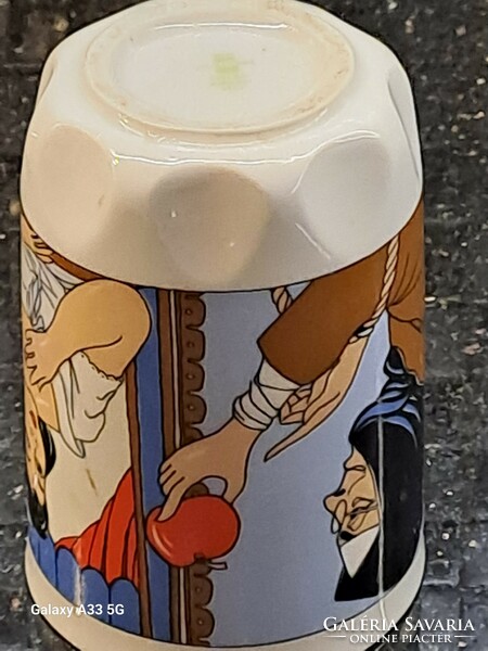Zsolnay porcelán gyermek pohár bögre Hófehérke jelenetes
