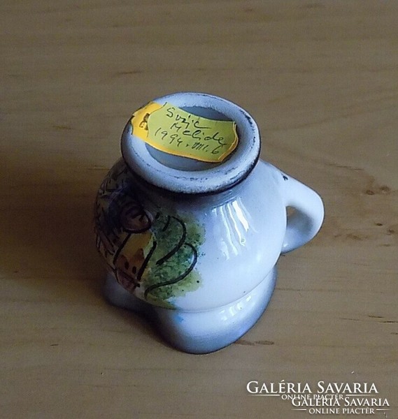 Switzerland swissminiatur memorial tiny porcelain jug hand painted 5.5 cm (2 / p)