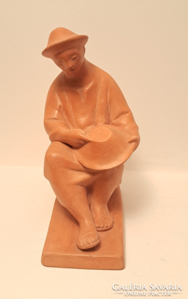 Béla Kucs (1925-1984) flawless terracotta statue