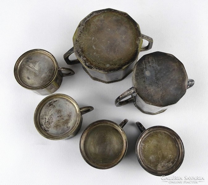 1Q035 old small patina silver plated coffee set