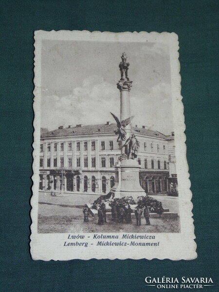 Postcard, postcard, Poland, Ukraine, Lwów, Lemberg, Adam Mickiewicz monument