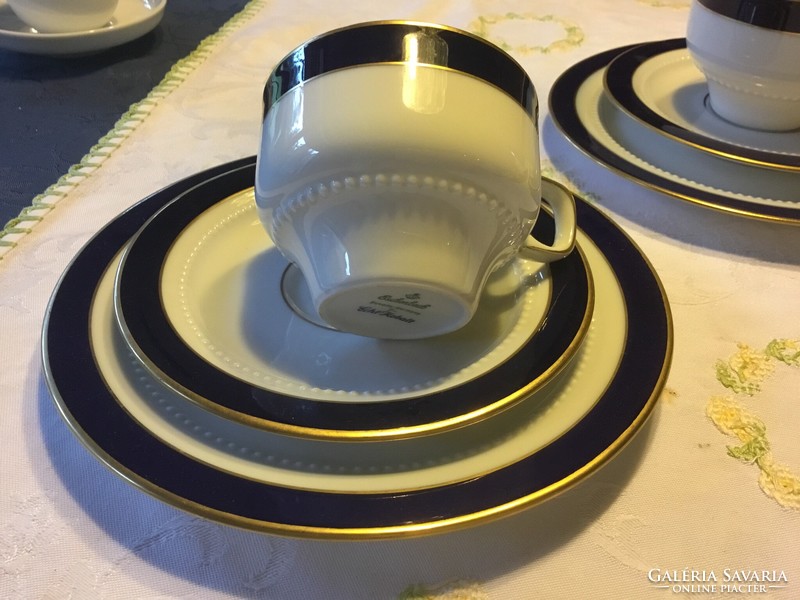 A wonderful Eschenbach, cobalt cup, with saucer, cookie plate