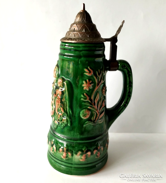 Mug with Hungarian holy crown and ceramic copper lid