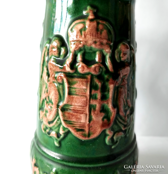 Mug with Hungarian holy crown and ceramic copper lid