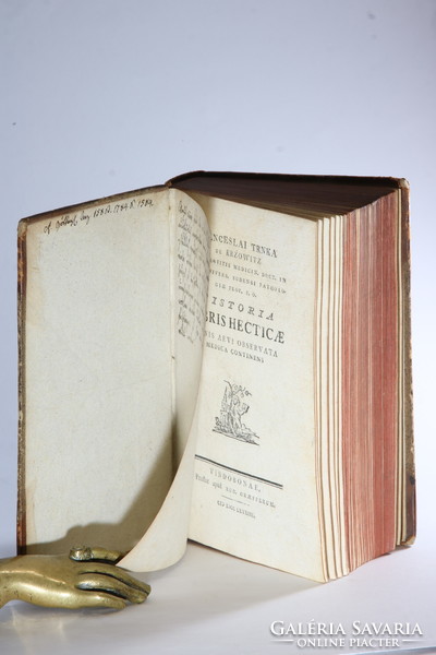 1783 - Trnka - A tüdőbajos lázról - Szép korabeli aranyozott félbőr kötésben  - Landerer nyomda - Sz