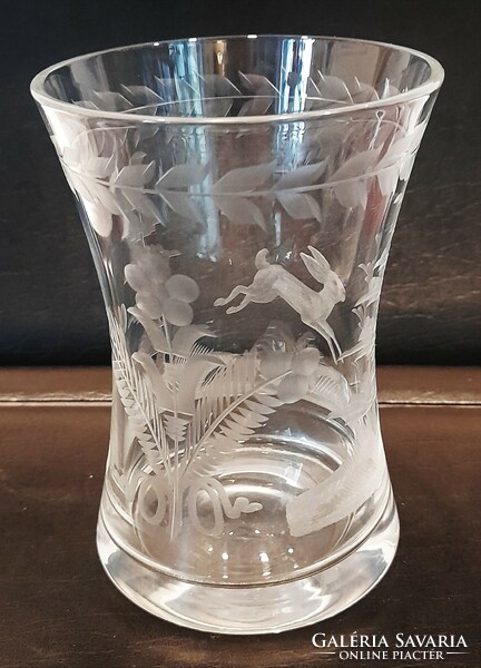 Sale! Old engraved hunting glass fixed HUF 3,000.