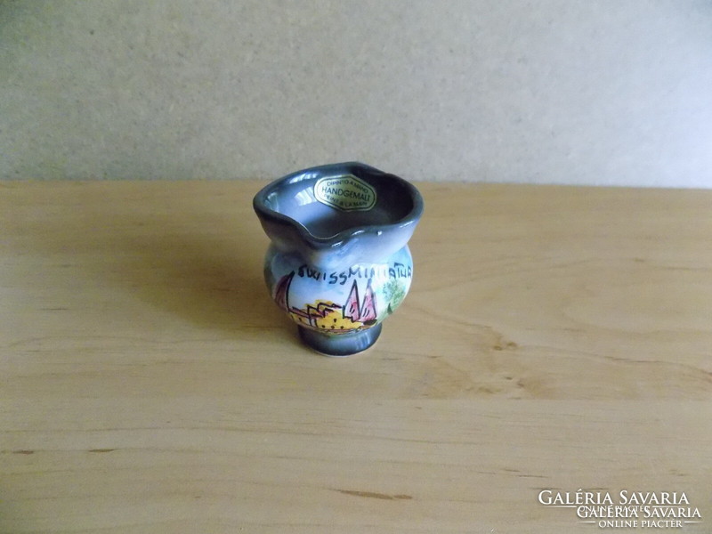 Switzerland swissminiatur memorial tiny porcelain jug hand painted 5.5 cm (2 / p)