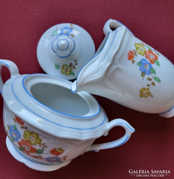 Kahla German porcelain sugar milk cream pouring set with flower pattern