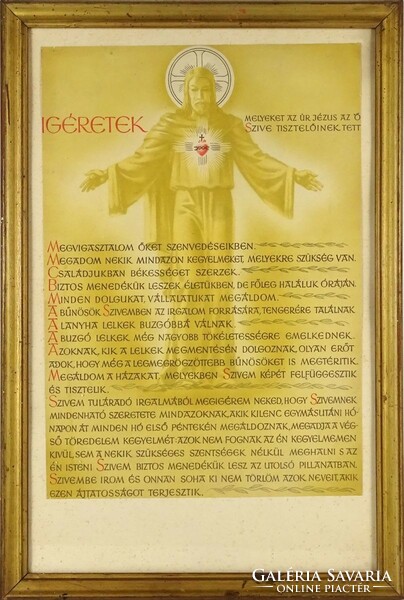 1Q091 Keretezett vallási kegytárgy ÍGÉRETEK 43 x 29 cm