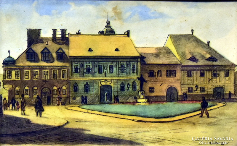 István Zádor (1882 - 1963) street view - miniature
