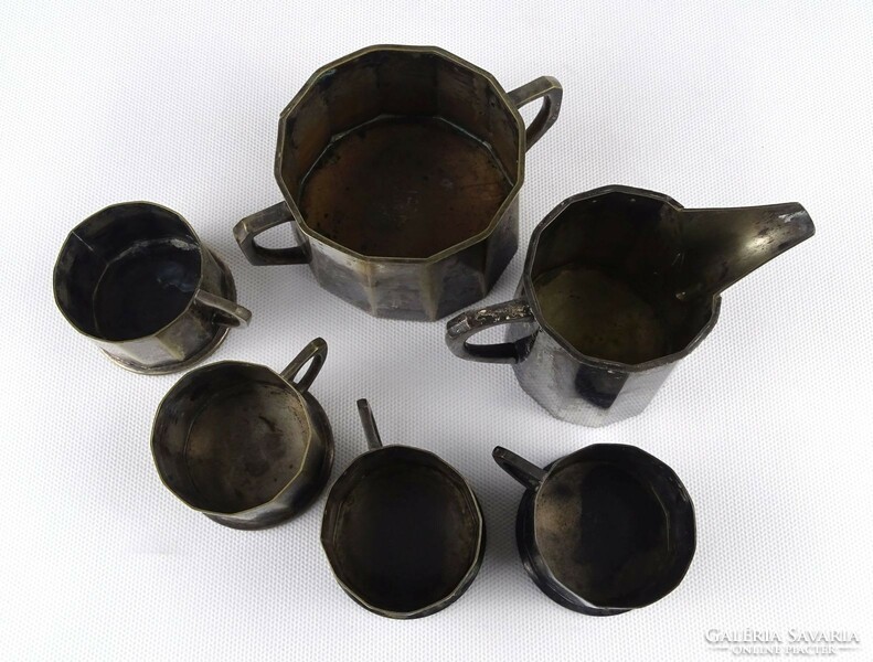 1Q035 old small patina silver plated coffee set