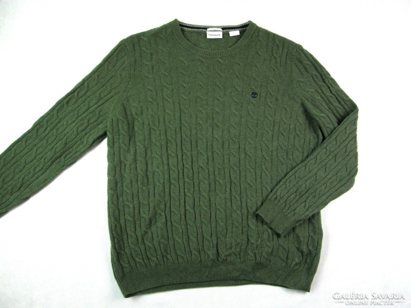 Original Timberland (xl/2xl) Stylish Men's Pastel Green Twisted Pattern Wool Pullover