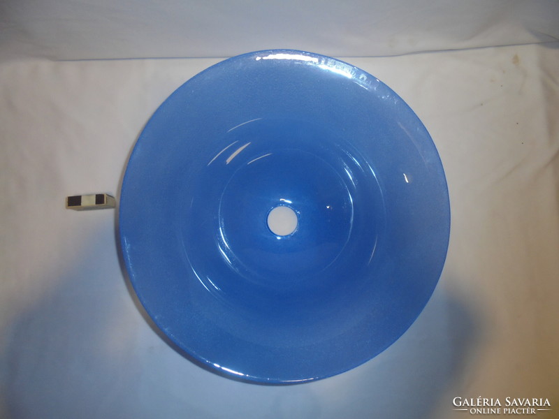 Lamp, chandelier shade - blue solid glass