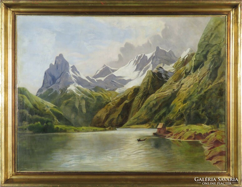 Észak-európai festő 1930 k. : Északi hegyek között