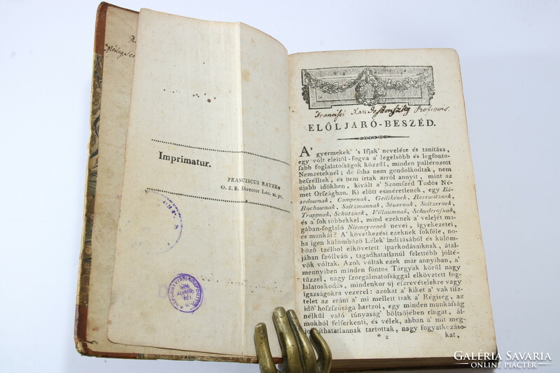1814 - Rév-komárom - mathematica description of the earth - Mihály the soldier - in a beautiful half-leather binding with engravings!