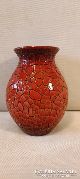 Zsolnay - eosin - gazder antal - vase - shrink glaze - cracked