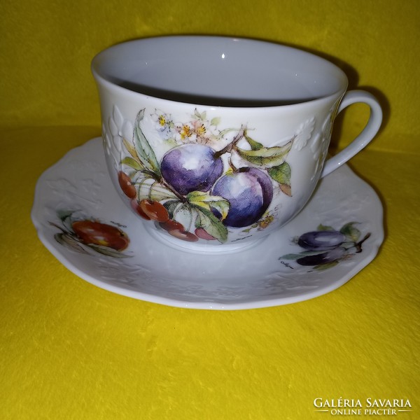 " Limoges " francia,jelzett, porcelán teás csésze +alátét.
