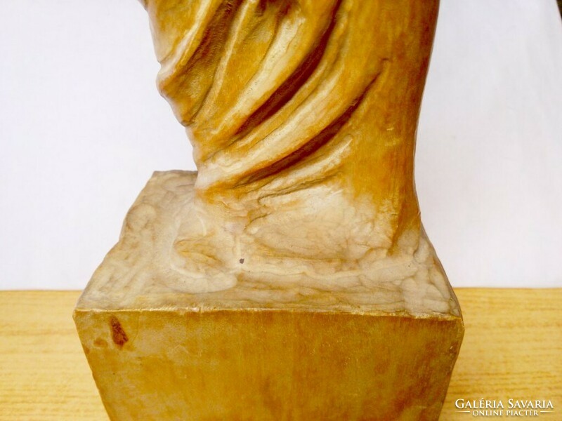 Aphrodite of Mélos, full-figure carved natural wooden statue in impeccable condition