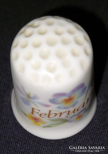 English porcelain thimble (inscribed February)