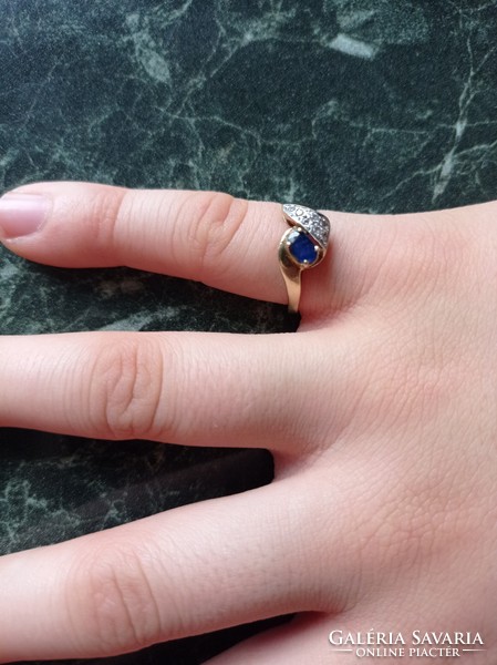 Sapphire brill gold ring