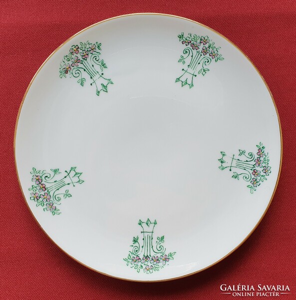 4db Bavaria német porcelán kézzel festett tányér kistányér süteményes virág mintával