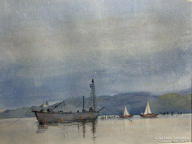 Rácz Kálmán szignóval akvarell, 27 x 34 cm-es nagyságú. 0293