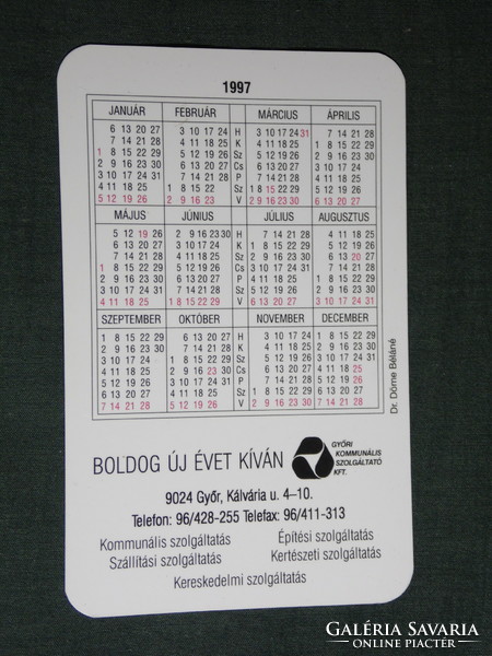 Card calendar, Győr communal service provider, gardening, waste transport, , 1997, (5)