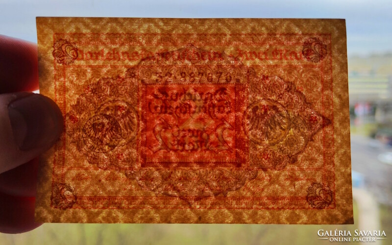 1920 stamp series: 1, 2 (red, blue), 10, 50 100 (unc-vf) German Weimar Republic | 6 banknotes