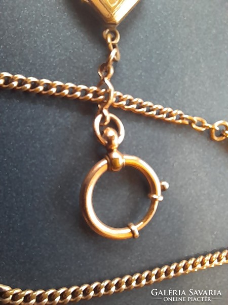 Pocket chain, gold-plated, with photo pendant. 46 cm. There is mail!