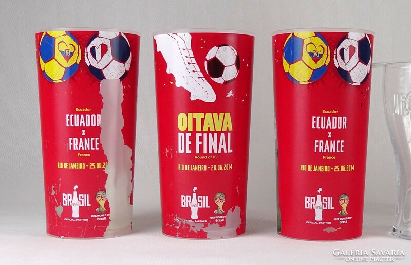 1Q083 Coca-Cola relikvia RIO DE JANEIRO 2014-ből 3 darab FIFA VILÁGBAJNOKSÁG STADION POHÁR