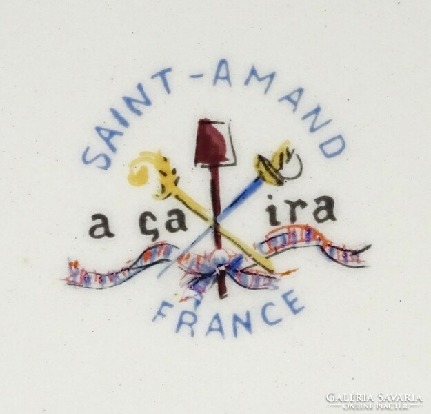 1Q079 La Montagna Saint-Amand Acaira Francia fajansz tányér dísztál 25 cm