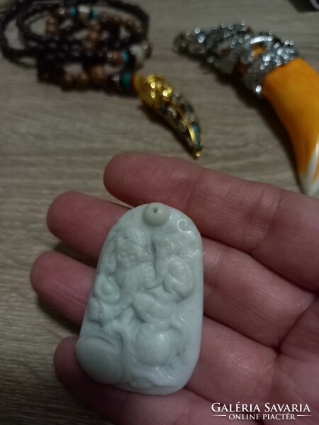 Chinese natural white jade lucky charms