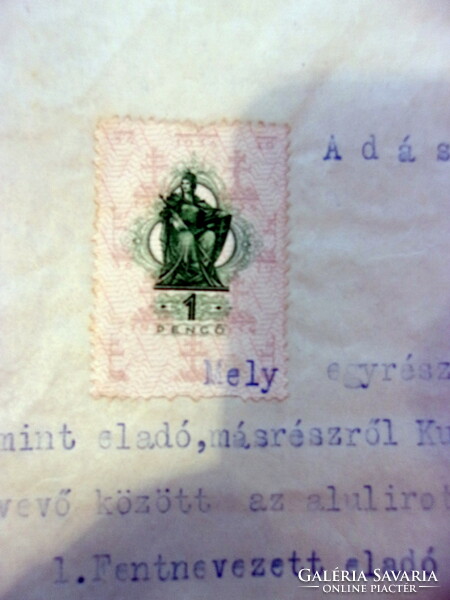 Sales contract with 1-peng document stamp