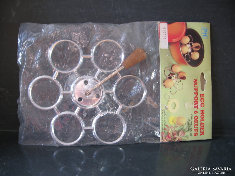 Retro tojásfőző tartó 6 állásos rozsdamentes, eredeti csomagolásban Made in Hong Kong