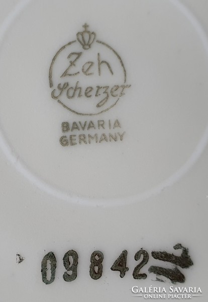Edelstein Bavaria Arzberg Bayreuth Zeh Scherzer német porcelán csészealj csomag tányér virág minta