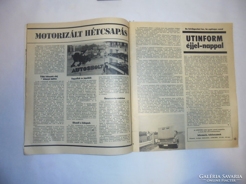 Autósélet Képes Magazin - 1977 - régi magazin, újság - akár születésnapra