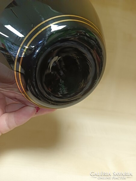 Aranyozott fekete üveg vàza