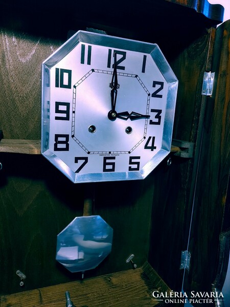 Toasted French odo art deco wall clock restored