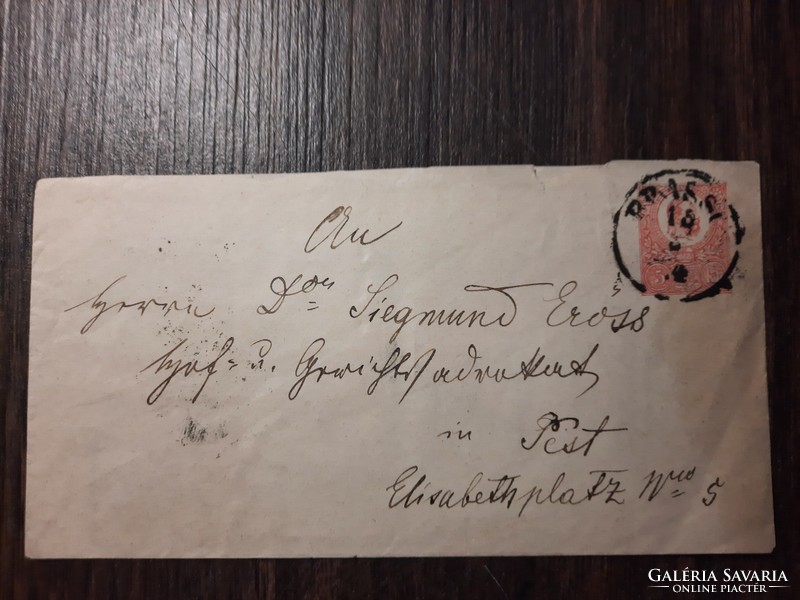 1874. Stamped 5kr envelope Brasso-Budapest