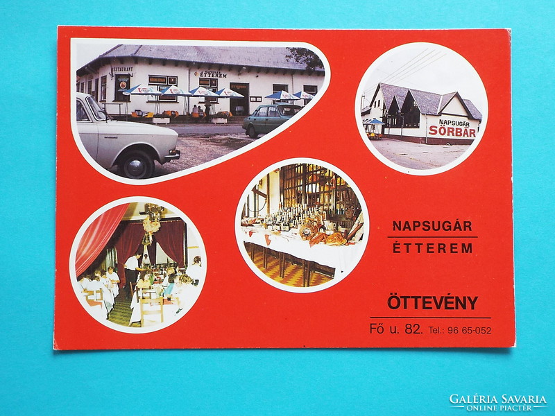 Képeslap (62) - Öttevény - Napsugár étterem mozaik 1970-es évek