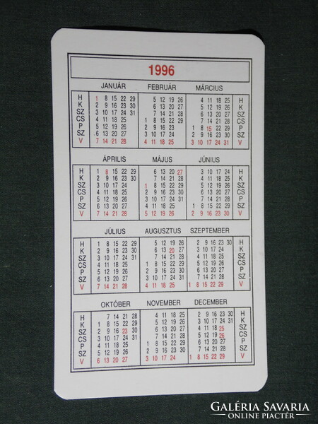 Card calendar, saturnusz watch salon, Pécs, watch, lighter, 1996, (5)