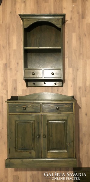 Chest of drawers with wall shelf
